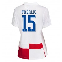 Camisa de Futebol Croácia Mario Pasalic #15 Equipamento Principal Mulheres Europeu 2024 Manga Curta